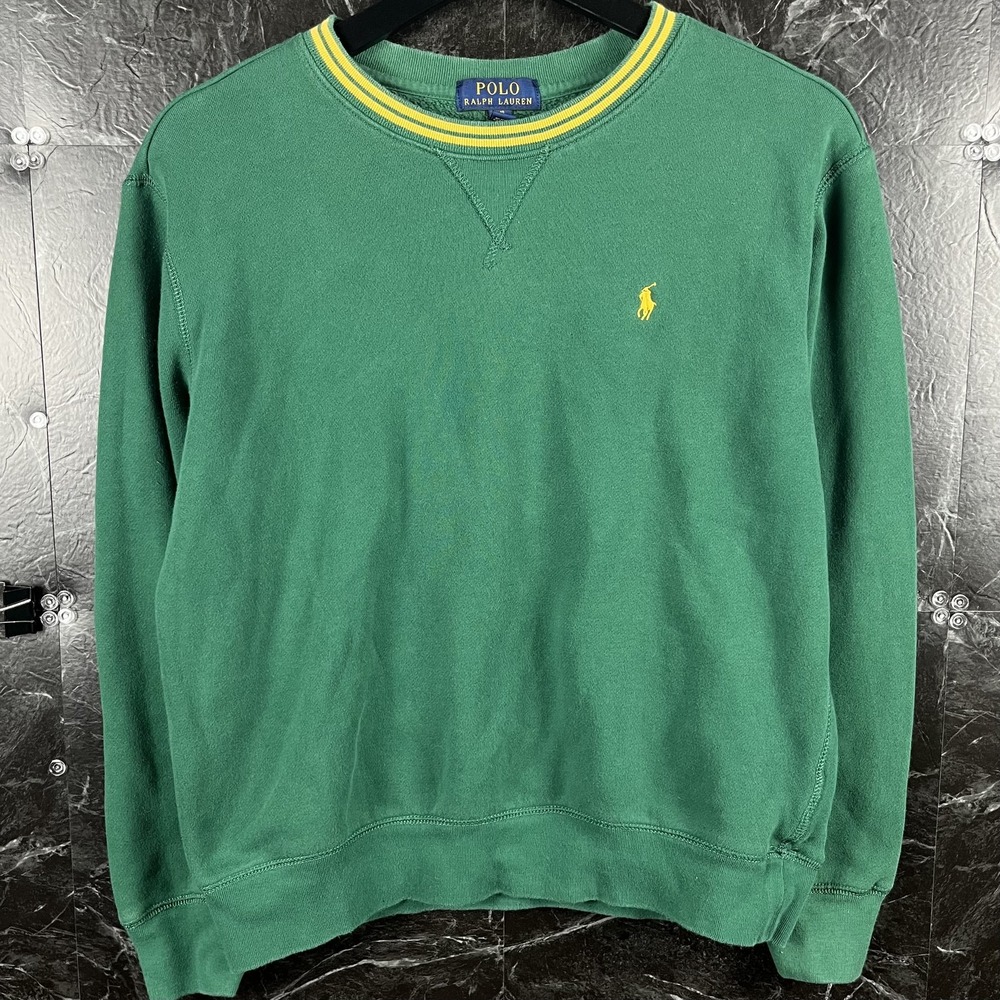 Polo Ralph Lauren Boy's Green Fleece Sweatshirt Large (Women's XS)